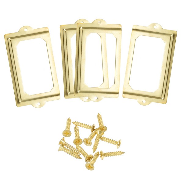 Metall Etikettenhalter 124X70Mm 4 StüCk Dateinamenkarten Etikettenrahmen Goldton-image
