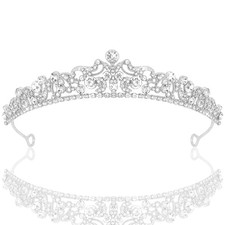 Wedding Tiara Crowns for Women Rhinestone Princess Crown Bridal Silver
