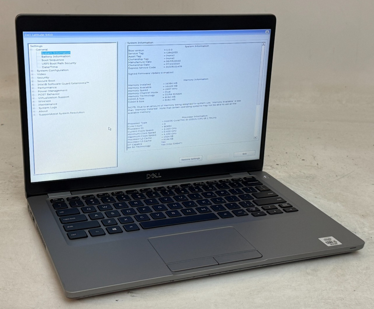Dell Latitude 5410 14" (i5-10310u 1.70GHz - 16GB RAM - 256GB SSD - Win11Home)