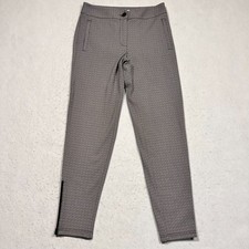 Betabrand Yoga Dress Pants Geometric Ponte Ankle Zip Gray Size Small 28x28