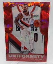 2019-20 Panini Contenders Uniformity Red Cracked Ice Prizm #27 Damian Lillard