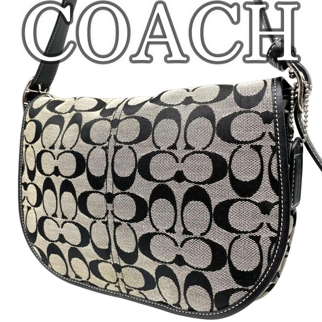 Coach Signature Black Canvas Shoulder Bag G06182630 Authentic