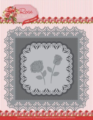 Find It Trading Yvonne Creations Die-Rose Frame, Rose Decorations 5A0029YQ-1GDD9