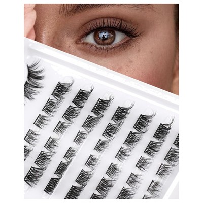 Natürliche Wimpernverlängerung Clip-On 8 Paare, 3D Wispy C-Curl, DIY