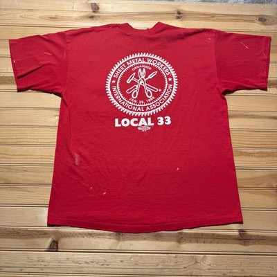 Vintage 90s Sheet Metal Workers International Association Pocket T-Shirt - Large