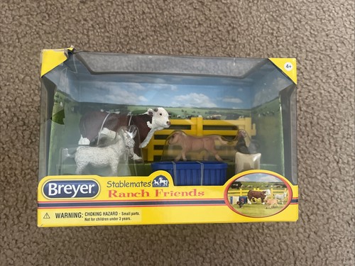 Breyer Stablemates RANCH FRIENDS Play Set Animal Pieces Retired 2013 Box Damage