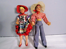Flagg Co. Vtg 7" Vinyl Square Dancer  Partner Dolls with Box