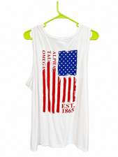 Alpha Tau Omega ATO Fraternity American Flag Tank Top- Size Large-New!