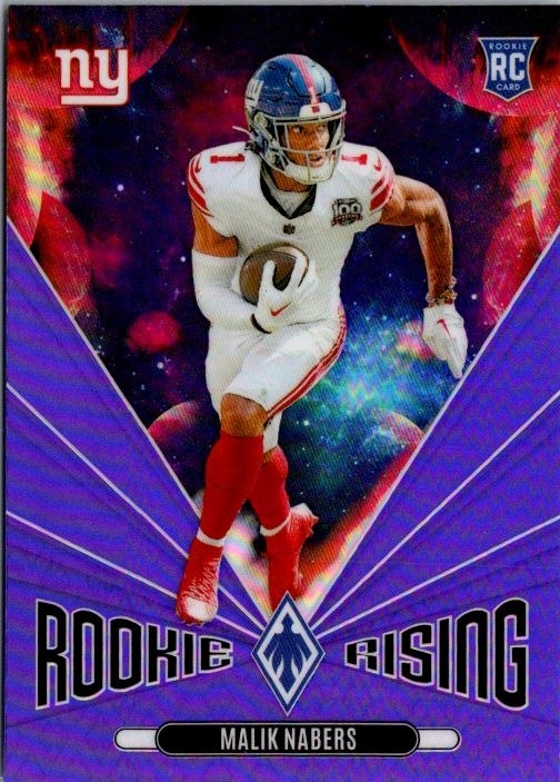 2024 Panini Phoenix Rookie Rising Malik Nabers #RR-MNS Purple RC Giants