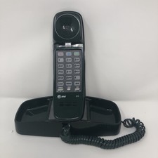 AT T Trimline 210 Touch Tone Push Button Wall Desk Cord Phone Green untested vtg