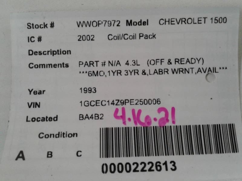 Bobina/encendedor compatible con 85-95 ASTRO 572764 Foto 3 de 3