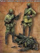 1/35 Scale Soviet Soldiers & Fallen German WWII Resin Figures Diorama Set