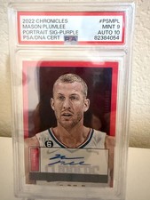 2022-23 Panini Chronicles Luminance Mason Plumlee Auto /49 Purple PSA 9/10!