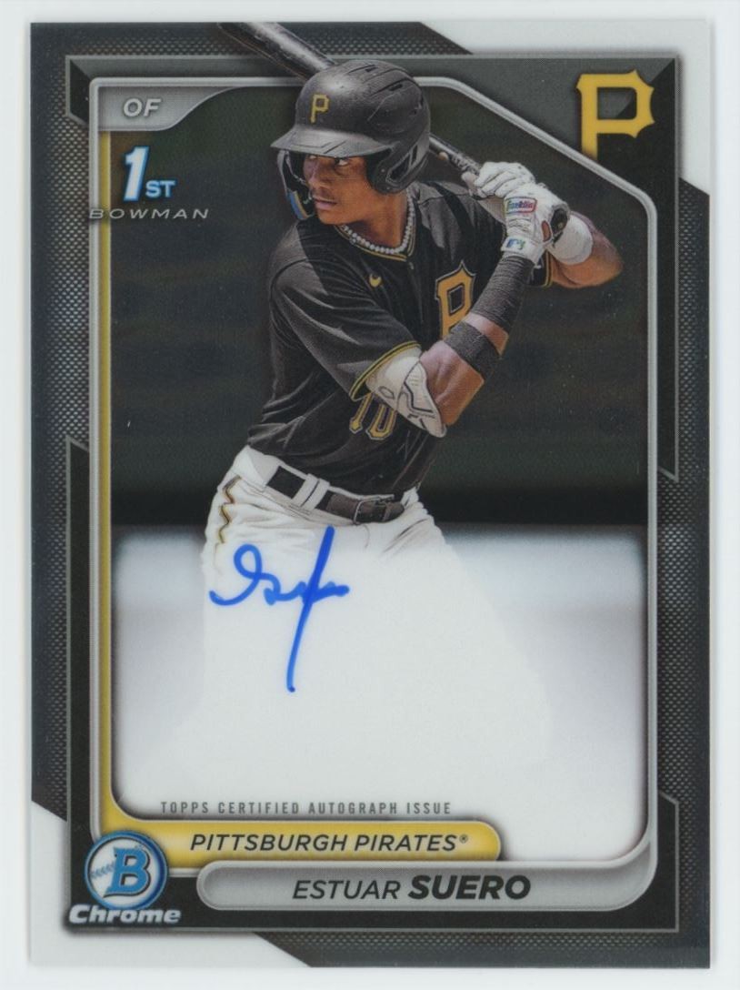 2024 Bowman Chrome 1st Estuar Suero Auto Pirates #CPA-ES C70