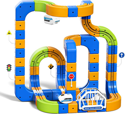 Electric Train Set for Kids 4 5 6 7 8, 225PCS(80 Tracks +2Trains) 3D Infinity Fl