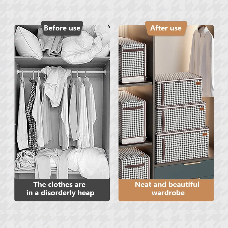 2/6Pcs Underbed Dustproof Clothes Storage Bags Ziped Organizer Wardrobe Boxes - Image 4 of 4
