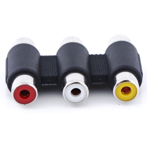 1PC 3 RCA AV audio video female to female jack coupler adapter 3RCA connector^^i - Photo 4/7