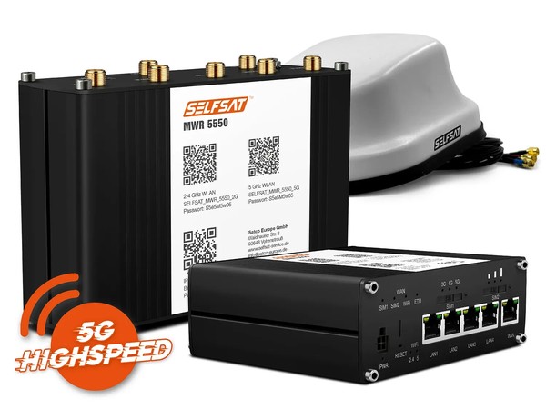 Selfsat Mwr 5550 Weiß ( 4G / Lte / 5G & Wlan Internet Router Bis 3,3 Gbps Inkl.-image