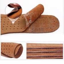 2 Pairs Men Leather Shoe Insole Pad 3.5mm Cushion Odor Eater Shock Absorber New