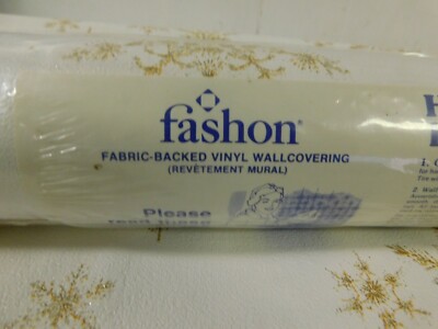 VTG Fashon Fabric Backed Vinyl Wallcovering Retro STARBURST Pattern NEW Old Stoc