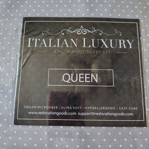 NEW Queen Sheet Set Italian Luxury Queen 4 Pc Pindot Sheet Set
