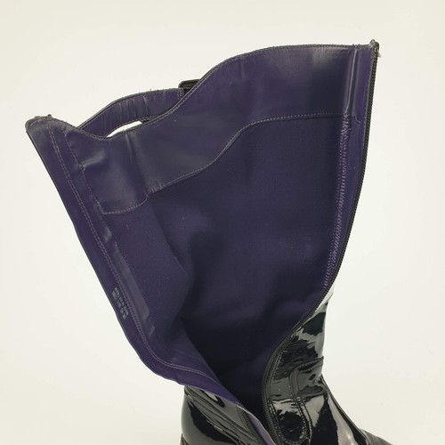 Clarks Knee Boots Black Patent Leather Heels Size 4 - Picture 14 of 20