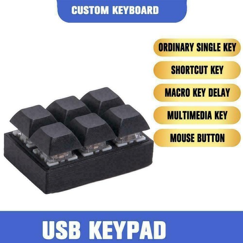 Mini 6-key Copy Paste Mechanical Keyboard USB Programming DIY neu. Keys A9S1 - Afbeelding 3 van 12