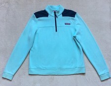 Vineyard Vines Shep  Ian Zipper Neck Sweatshirt, Size LARGE, Blue, EUC
