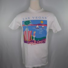 VTG 90s 1991 Las Vegas Lazy Loving It Vacation Souvenir T Shirt Mens L USA Made