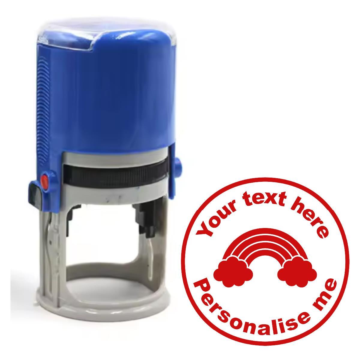 Personalised Stamp Rainbow 30mm Self inking stamper for School Teachers, Parents
