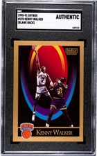 Kenny Walker 1990-91 Skybox Basketball #195 RARE Blank Back ERROR SGC Authentic