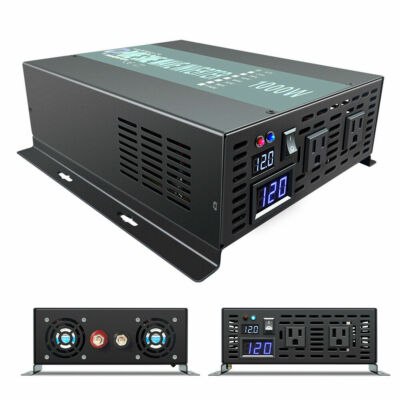  1000W Pure Sine Wave Inverter  12V to 120V Off Grid Solar Power System Camp