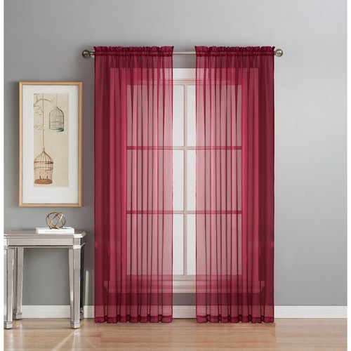 SHEER/ SCARF VALANCE DRAPES Voile Window Panel curtains 20 diff. colors SALE!! - Picture 20 of 27