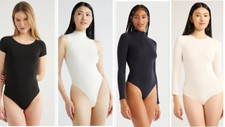 Scoop Women's Seamless Bodysuit, Round, Mock Neck, XS, S, XL
