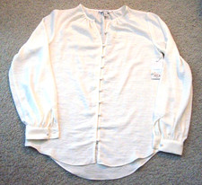 NWT - NINE WEST Ivory Woman's size XS Button Up Tunic Blouse Top NWT