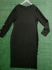 Shein Women Dress Black Stretch Bodycon Long Sleeve Plus Size 3XL 