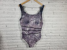 Swimsuits for All Womens Swimsuit 22 One Piece Bra Bleached Look Gray Watercolor