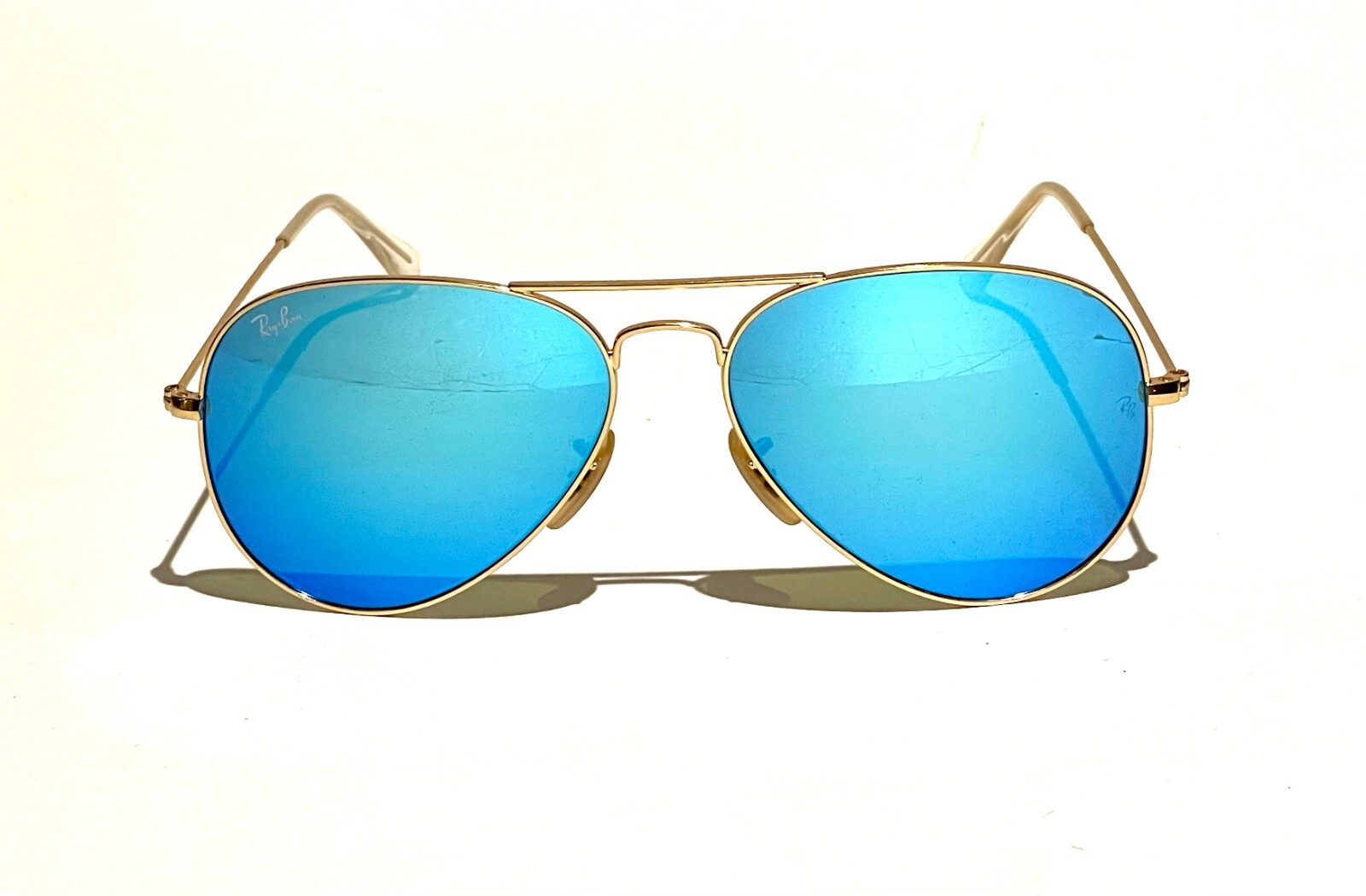 Ray-Ban Aviator RB3025 112/17 Blue Flash Lens with Matte Gold Frame 58mm