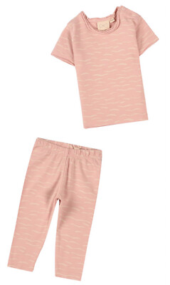 Mini Geschwister Baby Mädchen zartrosa T-Shirt und passendes Unterteil Größe 3-6 Monate