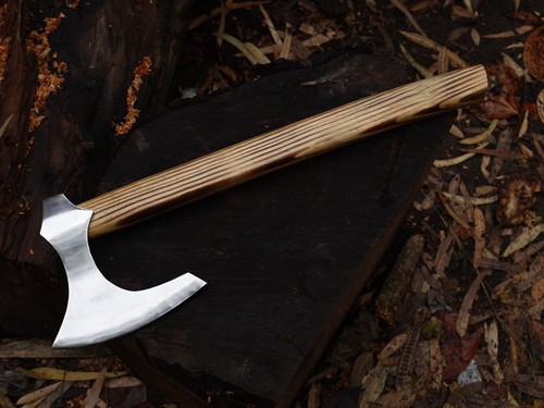 High Polish Viking Axe EDC HandmadeCarbon Steel Blade Tomahawk Axe w/S BL- 4037 - Picture 7 of 21