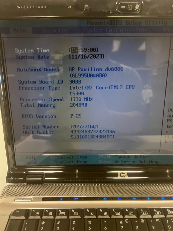 HP Pavilion dv600 15.4" Laptop, Intel Core Duo T530 2.6GHZ, 2GB RAM, NO HDD - Image 2 of 4