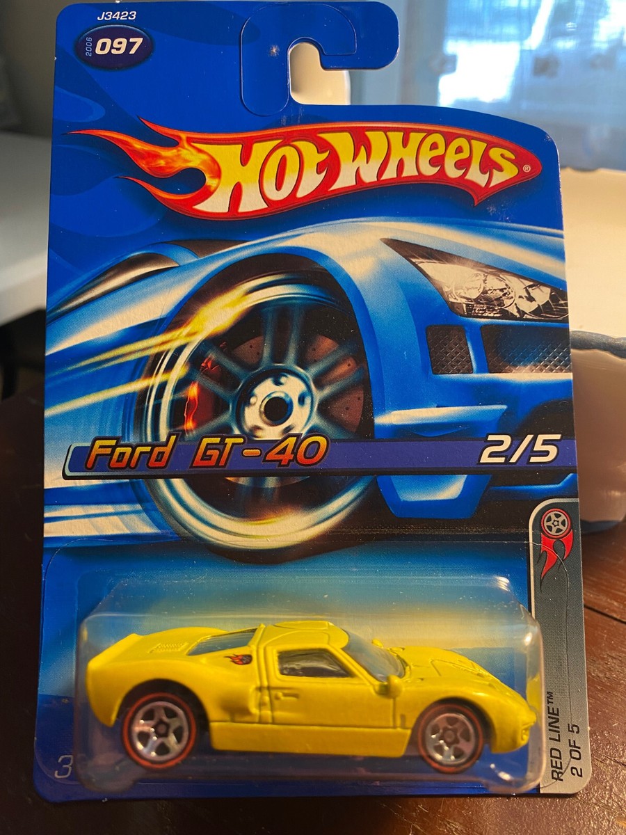 2006 HOT WHEELS RED LINE FORD GT-40 YELLOW #097 | eBay