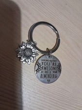 Inspirational Keyring Keychain Bagcharm Mental Health Awesome Sunflower + GIFT