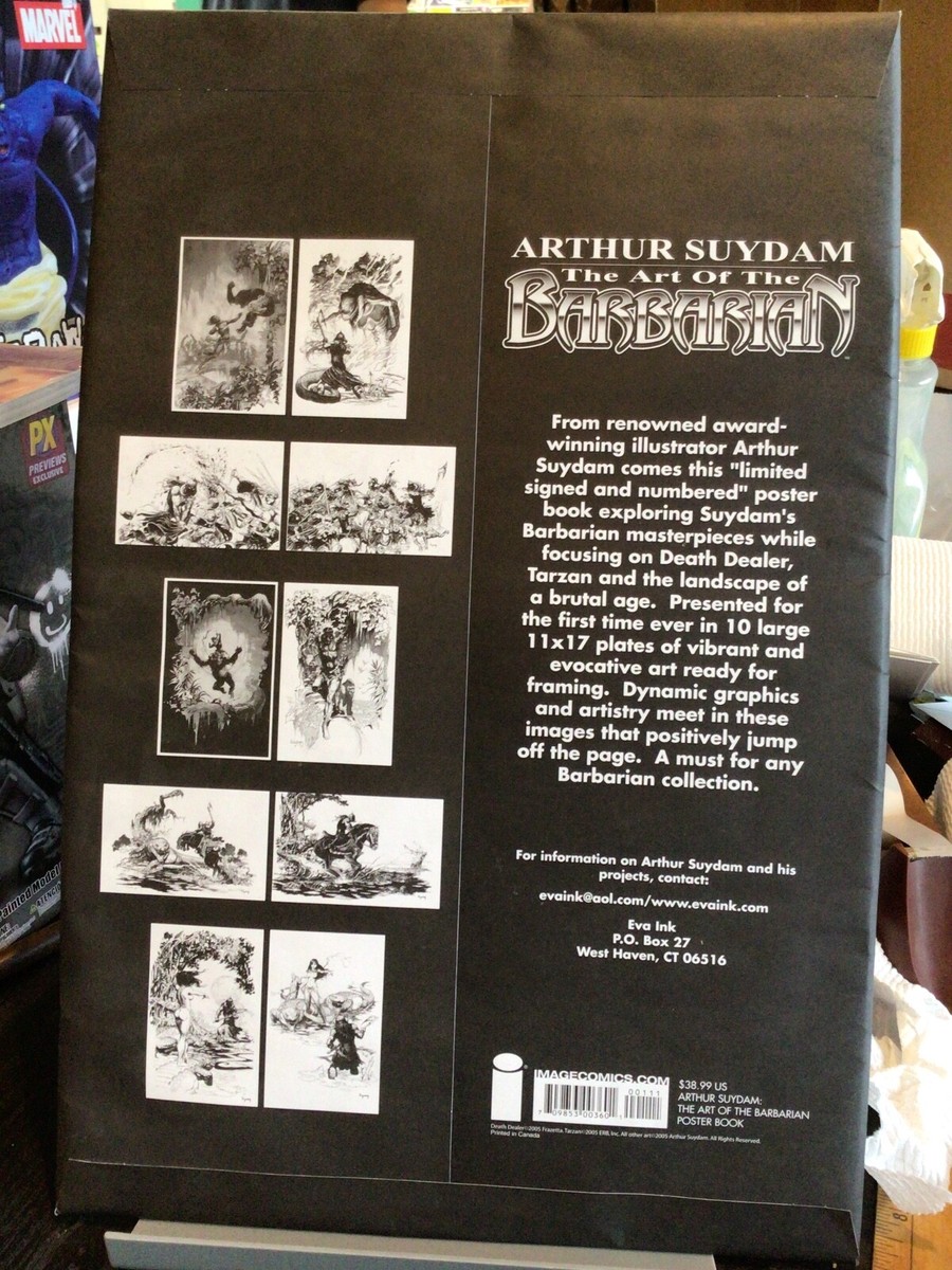 ARTHUR SUYDAM ART OF BARBARIAN POSTER BOOK SEALED SIGNED #D 10