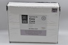Easy Care, 300 Thread Count, Cotton Sateen Twin / XL Sheet Set In White, SALT