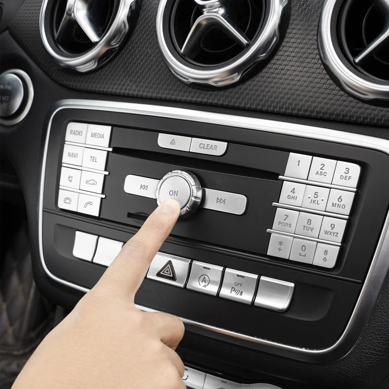 Calcomanía de moldura botón central para Mercedes Benz GLA X156 CLA C117 clase AB W176 W246 Foto 4 de 4