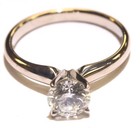 14k White Gold 1.09ct I2 I Round Diamond Solitaire Engagement Ring 3.16g 7 GSI — photo 2