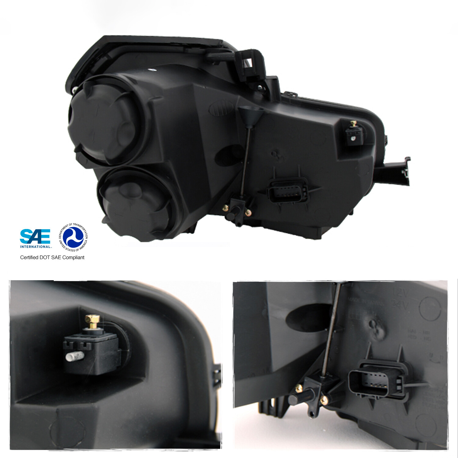 Fit 20032007 Cadillac CTS Halogen Type Headlights Gray Headlamps