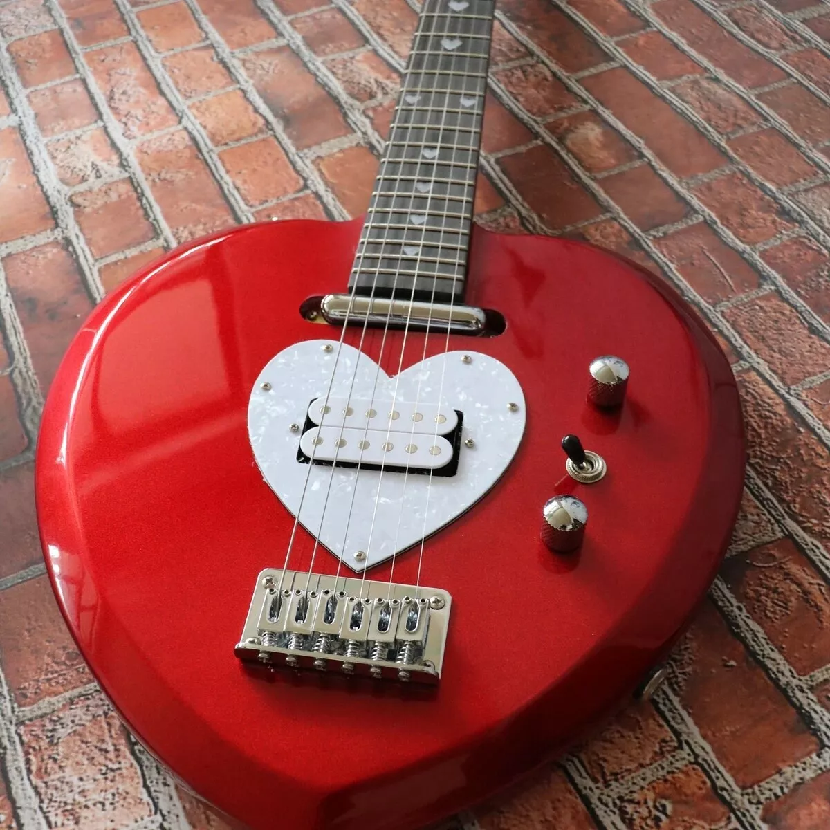 Metal Purple Heart shaped Electric Guitar Rosewood Fingerboard