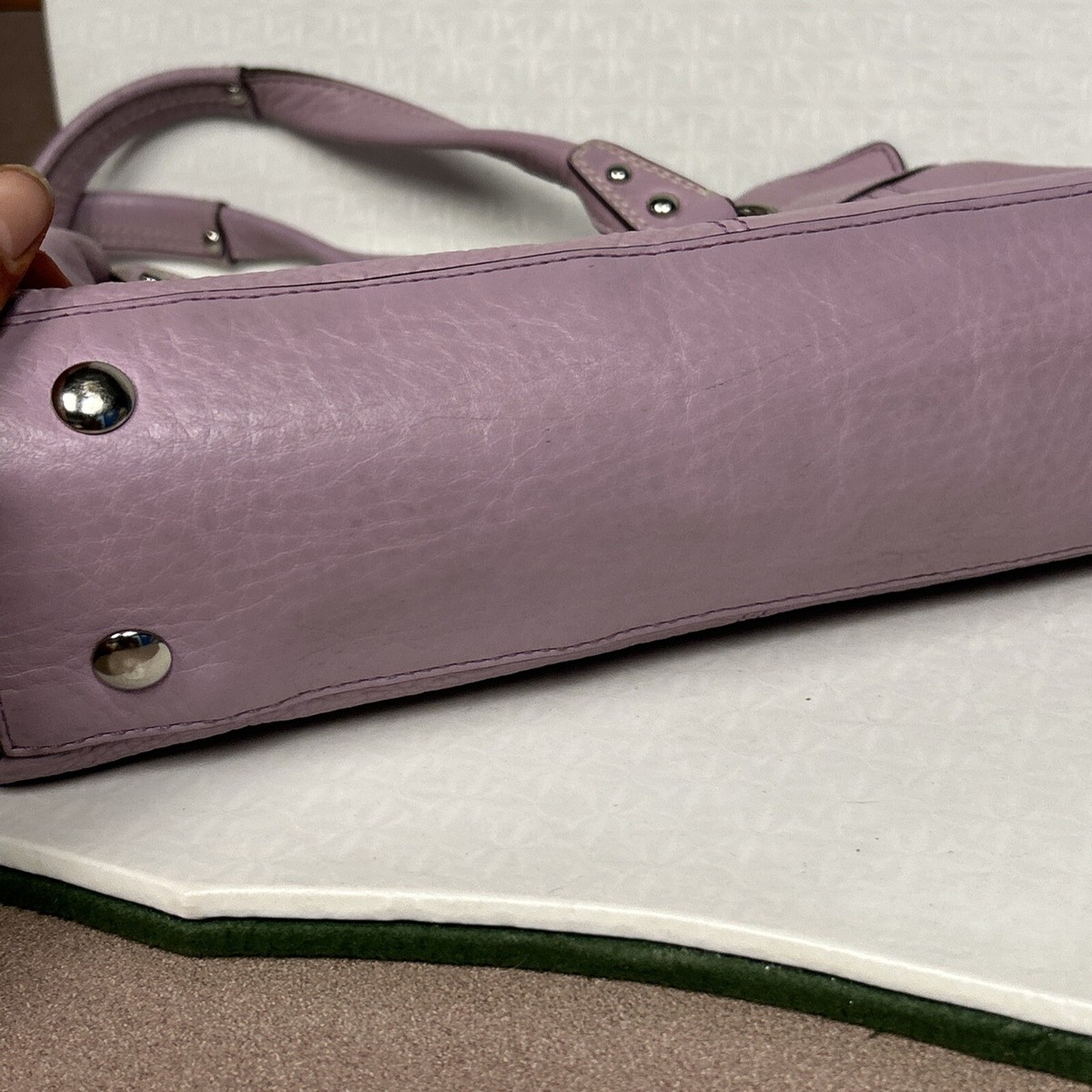 COACH Purple Lilac Pebbled Leather Penelope Shopper Shoulder